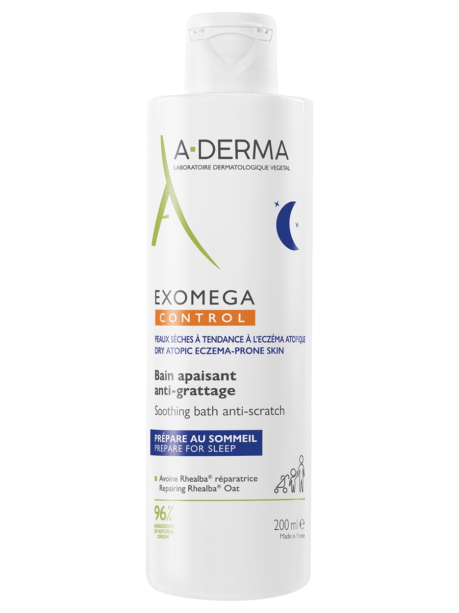 A-Derma EXOMEGA CONTROL Смягчающее успокаивающее средство для ванны, 200 мл