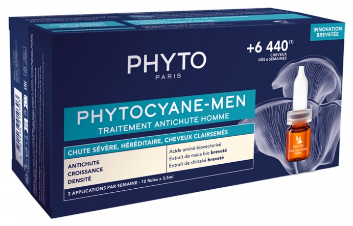 PHYTO ФИТОЦИАН-МЭН сыворотка против выпадения волос для мужчин, 12 флаконов  по  3.5 мл