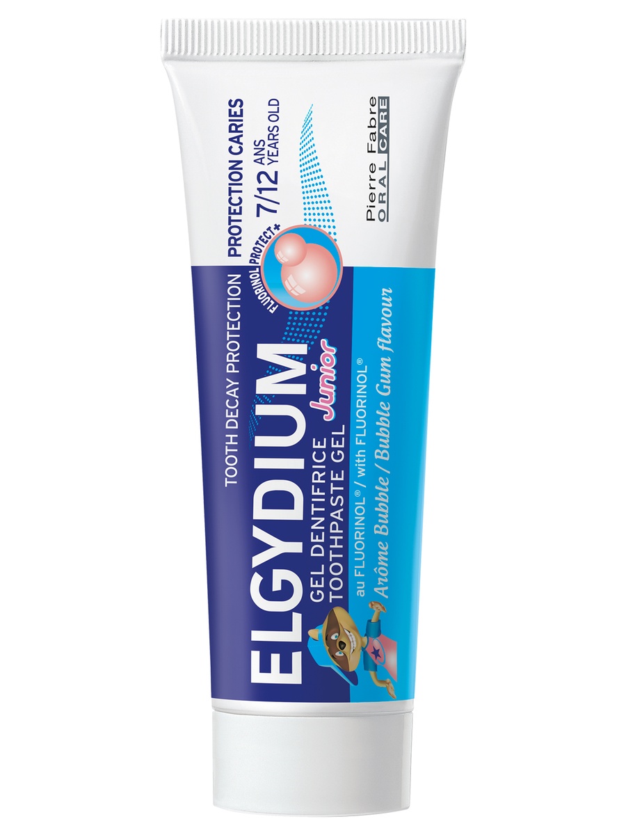 ELGYDIUM Детская зубная паста со вкусом жвачки, от 7 до 12 лет, 50 мл