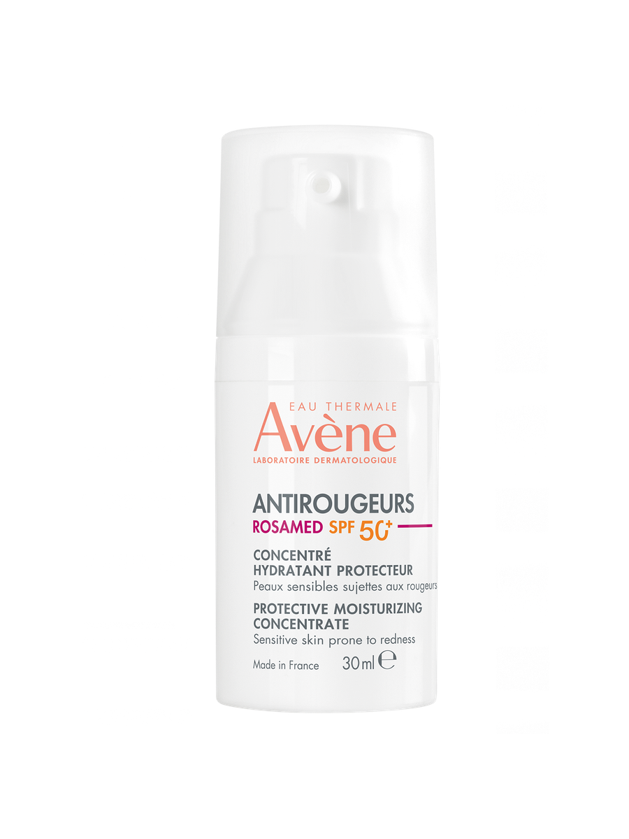 AVENE ANTIROUGEURS ROSAMED SPF 50+ Защитный увлажняющий концентрат для кожи, склонной к покраснениям, 30 мл