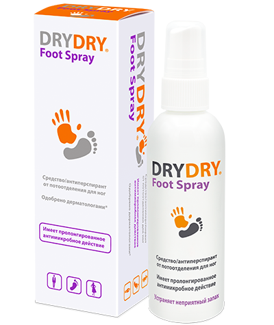 DryDry Foot Spray Антиперспирант от потоотделения для ног, 100 мл