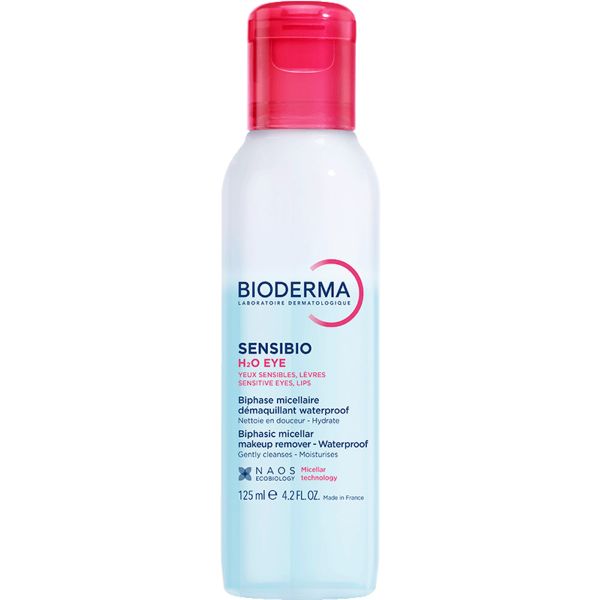 BIODERMA СЕНСИБИО H2O Двухфазное мицеллярное средство для очищения глаз и губ, 125 мл