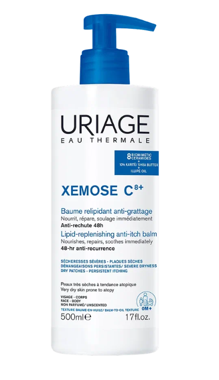 URIAGE КСЕМОЗ С8+ Успокаивающий липидовосстанавливающий бальзам с церамидами, 500 мл