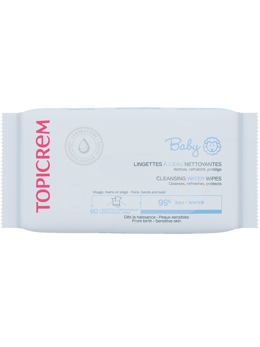 TOPICREM BABY Салфетки на водной основе, 60 шт