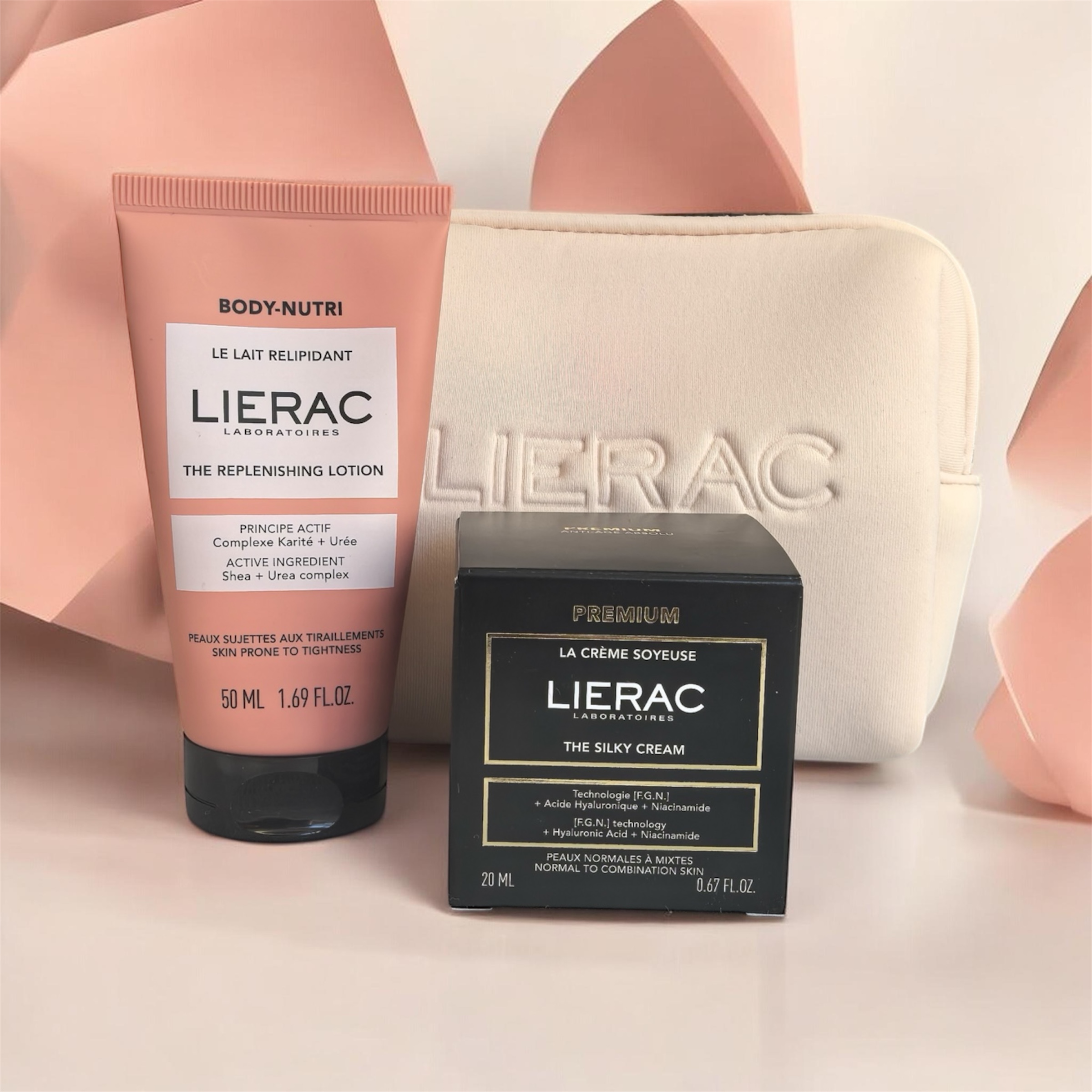 LIERAC ПРЕМИУМ НАБОР Бархатистый крем, 20 мл + Питательный лосьон для лица и тела, 50 мл