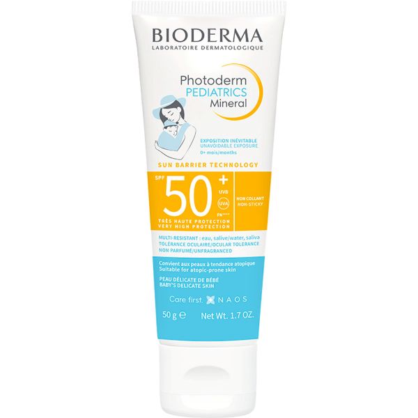 BIODERMA ФОТОДЕРМ PEDIATRICS Mineral SPF50+ Солнцезащитный детский крем для лица и тела, 50 мл