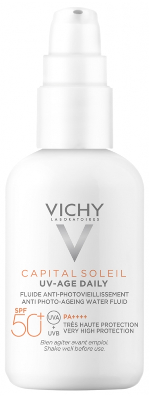 VICHY Capital Soleil UV-Age Daily Невесомый солнцезащитный флюид для лица против признаков фотостарения SPF 50+, 40 мл