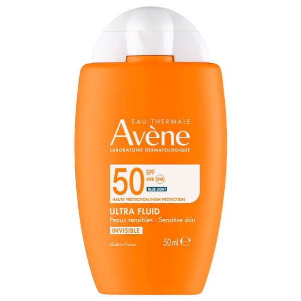 AVENE Ультралегкий солнцезащитный невидимый флюид для лица SPF 50, 50 мл