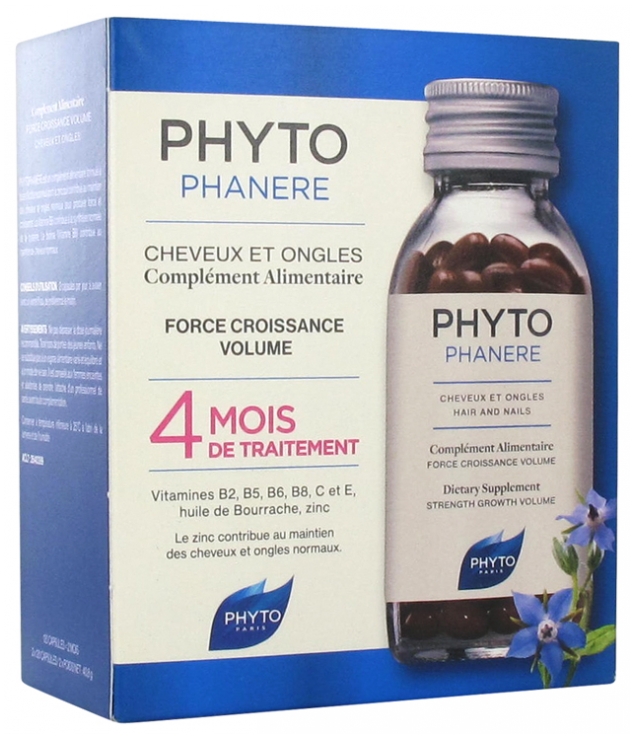PHYTO PHYTOPHANERE Биологически активная добавка для волос и ногтей, 120*2 капсул