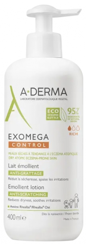 A-Derma EXOMEGA CONTROL Смягчающий лосьон для лица и тела, 400 мл